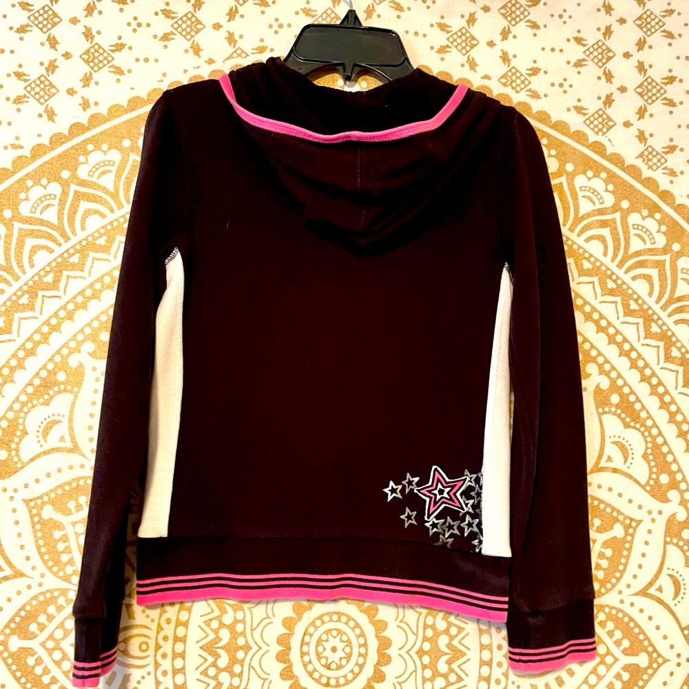 “LIMITED TOO” GIRLS *DANCE* BLACK-PINK-WHITE ZIP-UP HOODIE WITH POCKETS, SIZE 8 - Picture 2 of 7